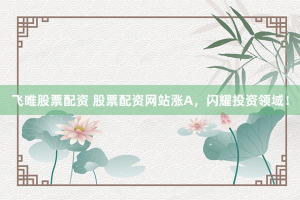 飞唯股票配资 股票配资网站涨A，闪耀投资领域！